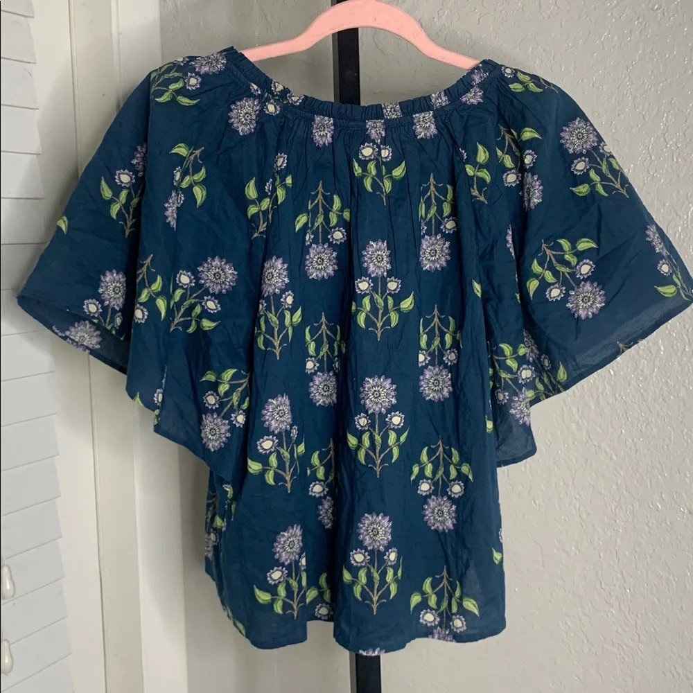 NEW Old Navy floral cotton blouse top medium - Picture 3 of 7
